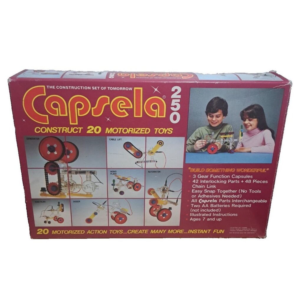 Capsela Motorized Action Building Toy Construction Set 250 99.9% COMPLETE